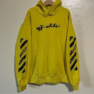 Off-White Kids Yellow Script Hoodie Unisex Size 12
